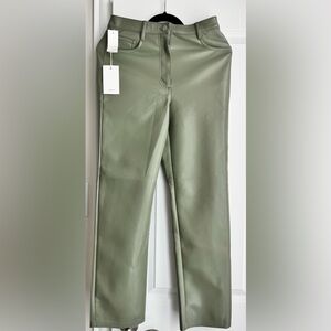 Aritzia Melina Bitter Sage Faux Leather Pants